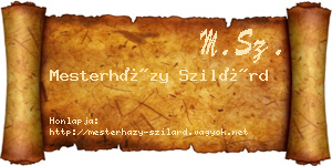 Mesterházy Szilárd névjegykártya