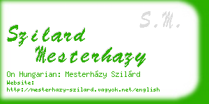 szilard mesterhazy business card
